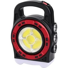 P-6678C Dış Mekan Solar Şarj Işığı Çok Fonksiyonlu Projektör Hazine Güçlü Işık El Feneri - Lisinya