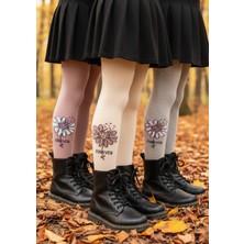 Pink Bunny %80 Pamuklu Forever Çiçek Desenli Bebek Çocuk Külotlu Çorap