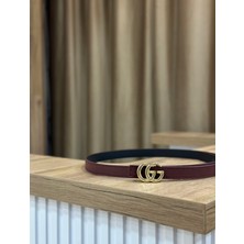 Erdesign Kadın Bordo Gold Detaylı Kemer