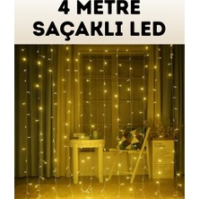 Hopinip 4 Metre Şelale Perde LED Işık Dış Mekan Iç Mekan Uyumlu - Lisinya
