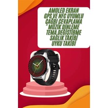 Yuvarlak Kasa 46MM Akıllı Saat Android ve Ios Uyumlu Uyku ve Sağlık Takibi - Bamido