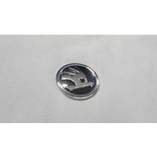 Fabrikasyon Skoda Rapid 2012-2020 Ön Panjur - Bagaj Kapak Arması 9cm Krom