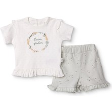 Bebetto Bebetto, Kız, Tshirt-Şort, Çiçek Baskılı, Flower Garden, Bisiklet Yaka, Kısa, Kısa Kol