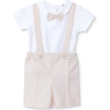Bebetto Bebetto Erkek Bebek Şort Salopet-Tshirt Çıtçıtlı Little Boss Shirt Collar Kısa Paça Kısa Kol