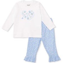 Hellobaby Hellobaby Kız Bebek Uzun Kol Pijama Takımı Çiçek Baskılı Çıtçıtlı Bisiklet Yaka Uzun Paça Uzun Kol