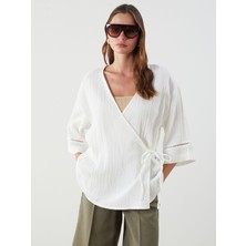 Lc Waikiki Yeni Sezon V Yaka Dokulu Oversize Kadın Kimono