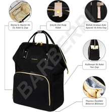 Katre46 Çok Amaçlı Anne Bebek Bakım Sırt Çantası Klasik Siyah