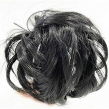 Noip Siyah Renk Düz Model Hazır Telli Saç Şeklinde Peruk Postiş Toka (925)