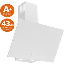 Ferre D078-SA Beyaz Silentart Tek Cam Davlumbaz 60 cm Duvar Tipi Yüksek Emiş Gücü ve Sessiz Çalışma