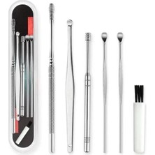 S'82 6 Parça Paslanmaz Çelik Kulak Balmumu Toplayıcı Çıkarıcı Temizleyici Bakımı Çubuk Seti