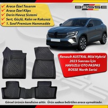 Renault Austral Paspas Araca Özel Mild Hybrid 2023 ve Sonrası Derin Havuzlu Paspas Bosse North Serisi