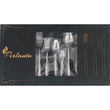 Pazarcan Pırlanta 30 Parça 6 Kişilik Çatal Kaşık Takımı 30 Parça Kutulu Hediyelik Çeyizlik Takım