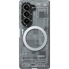 Starseven Youngkit Galaxy Z Fold 6 Uyumlu Kılıf Magsafe ile Uyumlu Youngkit Technology Serisi Kapak Siyah