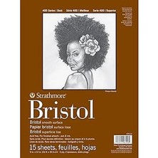 Starseven Strathmore 400 Serisi Bristol Kağıt Pedi, Pürüzsüz, Bant Ciltli, 9X12 Inç, 15 Yaprak (2 Katlı) - Ye