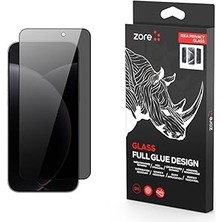 Starseven Zore ile Uyumlu Iphone 17 Zore Rika Privacy Temperli Cam Ekran Koruyucu Siyah