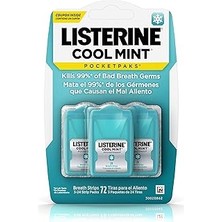 Starseven Listerine Pocketpaks Nefes Şeritleri, Havalı Nane, 72 Adet