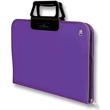 Starseven Faber-Castell Proje Çantası Mor, 38X55 Cm, Askılı Taşıma, Kalemlikli, Sert Kapaklı, El Yormayan Erg