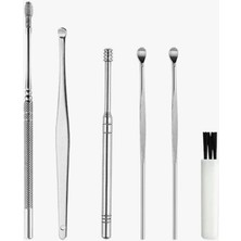 Shop A Way 6 Parça Paslanmaz Çelik Kulak Balmumu Toplayıcı Çıkarıcı Temizleyici Bakımı Çubuk Seti