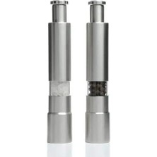 Shop A Way 2'li Çelik Manuel Basmalı Karabiber ve Seti – Baharat Değirmeni, Paslanmaz Çelik, Ergonomik Tasarım,
