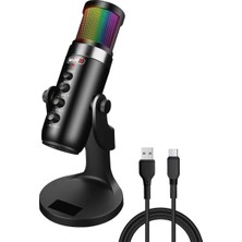 Shop A Way V6 Rgb Set USB ve Yayıncı Mikrofonu Condenser Stüdyo (Kayıt Tiktok Twitch Canlı Yayın Discord Youtub