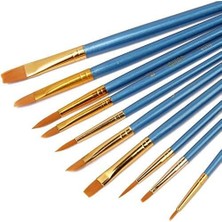 Shop A Way Sanatçı Fırçası Seti, 10'lu Paket Naylon Fırça, Resim, , Ince Fırça, Sulu Boya ve Yüz Boyama, Kendin