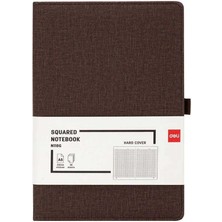 Deli Kumaş Kaplama Kahverengi A5 96 Yp. Kareli Defter N118G