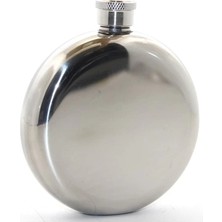 Dekofon Paslanmaz Çelik Yuvarlak 5 Oz Tekli Matara Çelik Renk