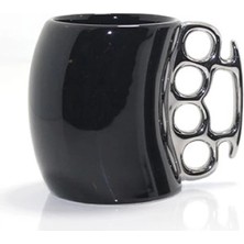 Dekofon Porselen Muşta Tasarımlı Kupa Bardak Siyah