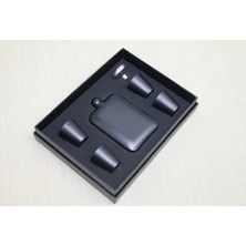 Dekofon 4 Shot Bardaklı Matara Seti Siyah