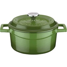 Shop A Way Lava Döküm Yuvarlak Tencere, Trendy, 16CM, Yeşil