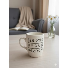 Palto Tasarım Ben Öyle Gördüm Krem Oval Kupa - Hediyelik Kupa Fincan Mug