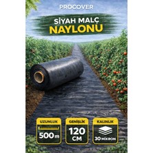 Procover / Siyah Malç Naylonu / Uzunluk 500 Metre / Genişlik 120 cm / Kalınlık 30 Mikron / Deliksiz / Siyah Malç Naylonu