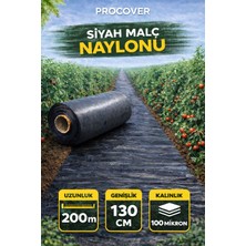 Procover / Uzunluk 200 Metre / Genişlik 130 / Kalınlık 100 Mikron / Siyah / Deliksiz / Malç Naylonu / Çilek Naylonu