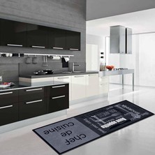 Shop A Way Latte Dizayn Rood Desenli Pamuk Tabanlı Yıkanabilen Kaydırmaz Antibakteriyel Mutfak Halısı 80X150