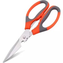 Shop A Way Promosyonca Ergonomik Mutfak Makası, Turuncu-Gri, Paslanmaz Çelik