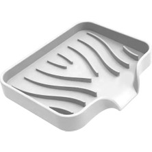 Shop A Way Silikon Mutfak, Banyo Su Giderli Vantuzlu Esnek Sabunluk Beyaz Renk