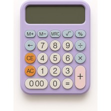 Shop A Way 12 Haneli Renkli Hesap Makinesi Pinterest Tarzı Yuvarlak Tuşlu Beyaz Masaüstü Hesap Makinesi 4 Fonks