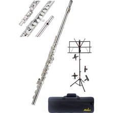 Shop A Way YFL-16G Gümüş Yan Flüt 16 Delikli Gümüş Kaplama (Nota Sehpası Hediye)