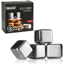 Shop A Way Perlotus 4’lü Paslanmaz Çelik Viski Taşı Sulandırmadan Soğutma Buz Küpleri