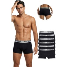 New Lilla Erkek Diamond Elite Platinum Plus Boxer Paketi 6'lı Siyah Konforlu ve Şık