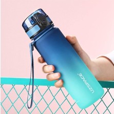 Shop A Way Uzspace Fiftyfifty 500ML Çift Renk Softtouch Su Matarası Mavi-Turkuaz