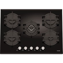 Vinola MOG.7110.111.01 Doğalgazlı Siyah Ankastre Cam Ocak