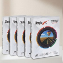 SİMPLEX 15X21 cm (A5) Parlak 5'li Fotoğraf Kağıdı 270 gr - 500 Adet