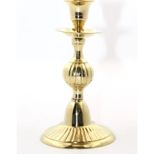 Dekofon Tekli Pirinç Şamdan Model 3