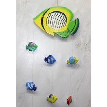 Dekofon Ahşap Balıklı Rüzgar Çanı