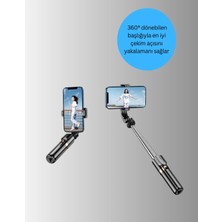 Dekofon Bluetooth’lu Işıklı Selfie Çubuğu – Katlanabilir, 130 cm