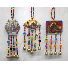 Dekofon Istanbul Temalı Renkli Boncuklu Asmalı Rüzgar Çanı