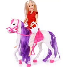 Dekofon Jasmine Atlı Bebek Beyaz-Pembe