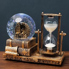 Dekofon Dekoratif Kar Küresi ve Kum Saati Gold Renk