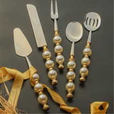 Roykıng Royking Sedefli Gold 5’li Servis Seti | Şık ve Zarif Sunumlar Için